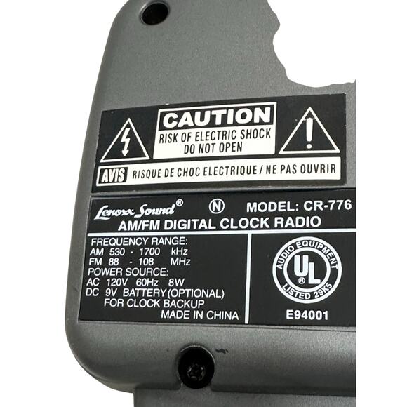 Lenoxx Sound Model CR-776 AM/FM Alarm Clock Radio LED Display Vintage- Tested. - Picture 3 of 11